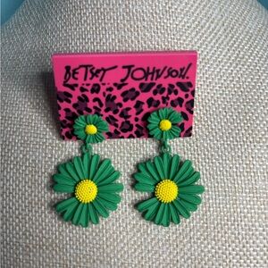 Betsey Johnson Daisy Dangle Earrings